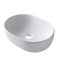 Umywalka nablatowa Balneo Fiora 48 x 35 cm biała ceramiczna