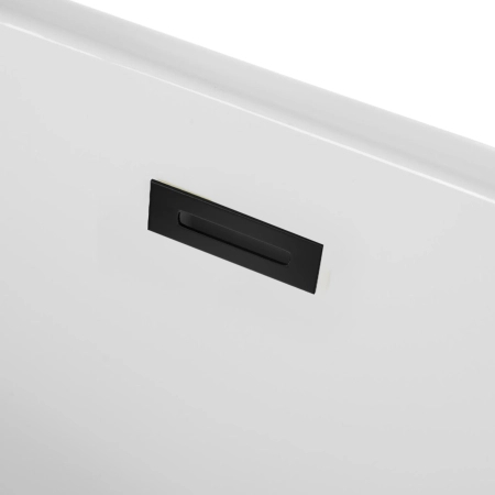 Balneo ROMA freestanding bathtub 170 x 80 cm white acrylic with stainless steel frame and 6 stabilising legs with overflow and black plug