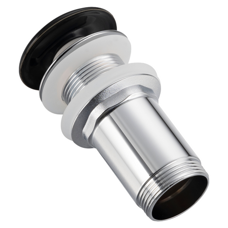 Brass washbasin stopper Balneo Klik Klak C black without overflow with ceramic head