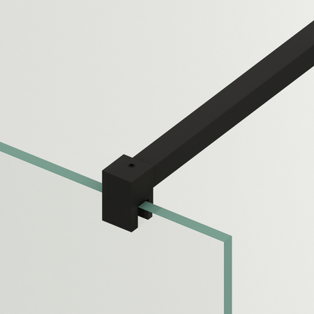 Shower screen Balneo Beira 110 x 200 cm black glass transparent 8 mm
