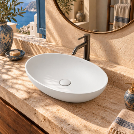 Umywalka SOVELIA Solid Surface Coco White