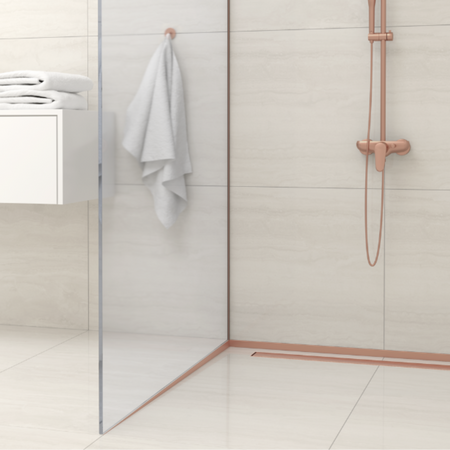 Listwa spadkowa Balneo miedziana podłogowa lewa 120 cm