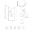 Shower enclosure sliding Balneo Rio 80 x 100 cm black transparentna