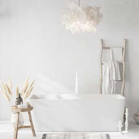 Balneo ROMA freestanding bathtub 170 x 80 cm white acrylic with stainless steel frame and 6 stabilising legs with overflow and white plug
