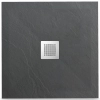 Brodzik z konglomeratu mineralnego Balneo Stone Tray 80 x 80 x 2,5 cm ciemnoszary niski kwadratowy