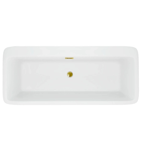 Balneo ROMA freestanding bathtub 170 x 80 cm white acrylic with stainless steel frame and 6 stabilising legs with overflow and mirror gold plug