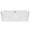 Balneo ROMA freestanding bathtub 170 x 80 cm white acrylic with stainless steel frame and 6 stabilising legs with overflow and copper plug