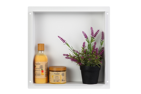 Balneo Wall Box No rim White 30 x 30 x 7 cm white stainless steel recessed shelf without collar