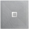 Brodzik z konglomeratu mineralnego Balneo Stone Tray 90 x 90 x 2,5 cm jasnoszary niski kwadratowy