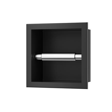 Balneo Wall Box Paper 1 Black In-Wall Stainless Steel Paper Holder