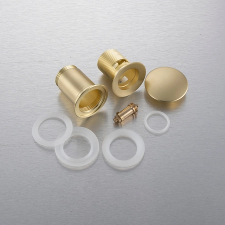 Balneo Brass Click-Clack C Sink Drain Plug with Overflow – Brushed Gold