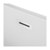 Left-Hand Corner Freestanding Balneo AVOLA Bathtub, 150 × 75 cm, White Acrylic with Stainless Steel Frame and 6 Stabilizing Feet, including Overflow and White Plug