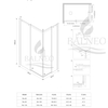 Shower enclosure sliding Balneo Rio 80 x 90 cm black transparentna