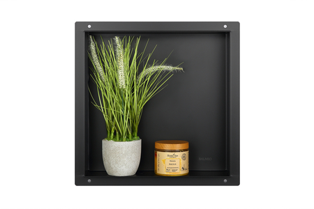 Balneo Wall Box No rim Black 30 x 30 x 7 cm black stainless steel recessed shelf without collar