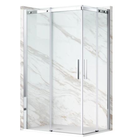 Shower enclosure sliding Balneo Rio 80 x 100 cm chrome transparentna