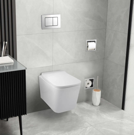 Concealed TOILET set Balneo frame / cistern frame Fix-Frame Standard with białą bowl TOILET Luga and button for choice