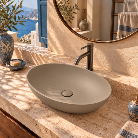 Umywalka SOVELIA Solid Surface Mocca Mousse