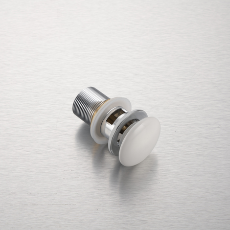 Brass washbasin stopper Balneo Klik Klak A white without overflow with ceramic head