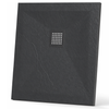 Balneo Stone Tray composite shower tray 80 x 80 x 2.5 cm dark grey low square
