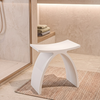 LAVO Solid Surface Bathroom Stool, Coco White