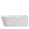 Balneo Avola right corner freestanding bathtub 170 x 80 cm white acrylic with stainless steel frame and 6 stabilizing legs with overflow and mirror gold drain