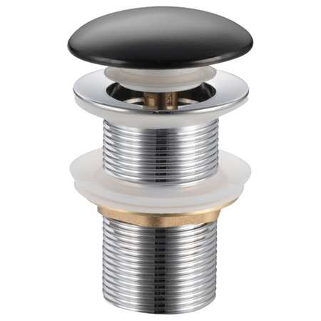 Brass washbasin stopper Balneo Klik Klak A black without overflow with ceramic head