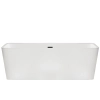 Balneo ROMA freestanding bathtub 170 x 80 cm white acrylic with stainless steel frame and 6 stabilising legs with overflow and black plug