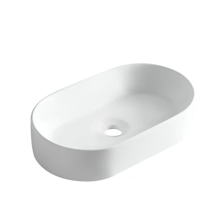 Umywalka nablatowa Balneo Nessa 51 x 31 cm biała ceramiczna