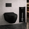Schowek na szczotkę WC Balneo Wall Box Brush L Black Glass prawy do wbudowania w ścianę ze stali nierdzewnej