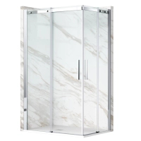 Kabina prysznicowa rozsuwana Balneo Rio 80 x 100 cm chrom transparentna