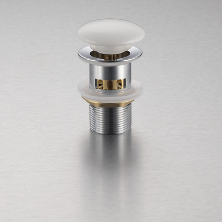 Balneo Click Clack F Brass Basin Waste White with Basket and Overflow