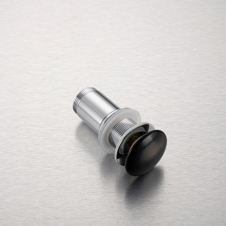 Korek umywalkowy mosiężny Balneo Klik Klak C czarny bez przelewu z ceramiczną główką