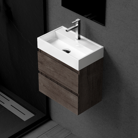 Umywalka nablatowa Balneo Viki 40 x 24 biała z konglomeratu