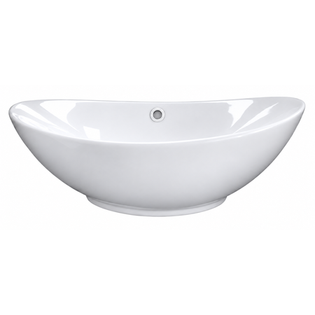 Balneo Zerra 59 × 39 cm White Ceramic Countertop Basin with White Overflow