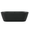 Freestanding bathtub VALIA Solid Surface Carbon Black with siphon and plug