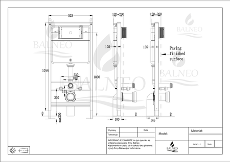 Stelaż podtynkowy WC Balneo Fix-Frame Slim