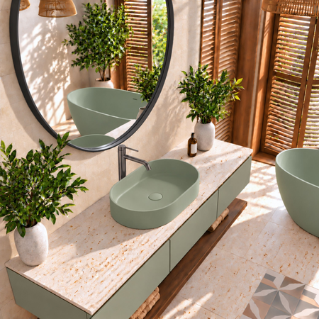 Umywalka ETERIA Solid Surface Pistachio Cream