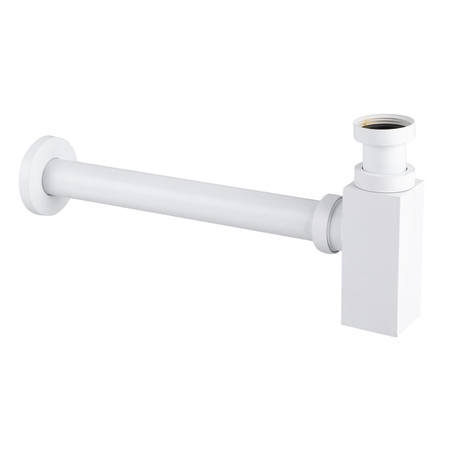 Syfon umywalkowy mosiężny Balneo biały kwadratowy