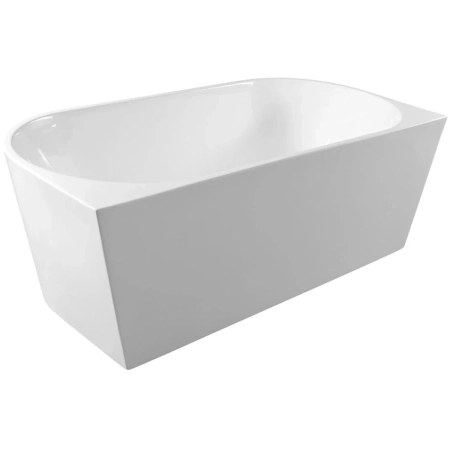 Balneo VIVA wall-mounted freestanding bathtub, white, 170 x 80 cm, acrylic, with stainless steel frame and 6 stabilizing legs, overflow, and white click-clack drain