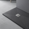 Balneo Stone Tray Composite Low-Profile Rectangular Shower Tray 100 × 90 × 2.5 cm, Dark Gray