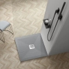 Brodzik z konglomeratu mineralnego Balneo Stone Tray 80 x 80 x 2,5 cm jasnoszary niski kwadratowy