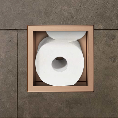 Balneo Wall Box Paper 3 Copper – Built-In Stainless Steel Paper Shelf & Storage