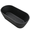 Wanna wolnostojąca VALIA Solid Surface Carbon Black z syfonem i korkiem