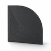 Balneo Stone Tray Composite Semi-Circular Low-Profile Shower Tray, 80 × 80 × 2.5 cm, Dark Gray