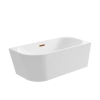Right Corner Freestanding Bathtub Balneo AVOLA 170 x 80 cm White Acrylic with Stainless Steel Frame and 6 Stabilizing Legs with Overflow and Copper Drain