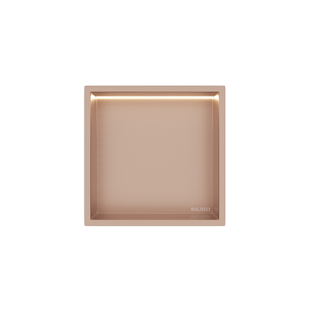 WALL-BOX ONE - COPPER z LED - 30x30x10 cm