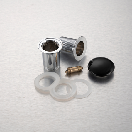 Korek umywalkowy mosiężny Balneo Klik Klak C czarny bez przelewu z ceramiczną główką