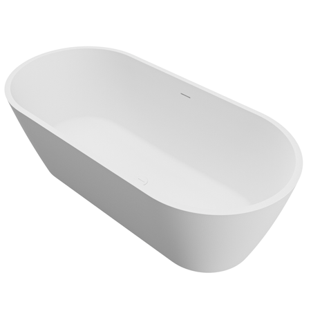 Wanna wolnostojąca VALIA Solid Surface Coco White z syfonem i korkiem