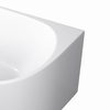 Freestanding bathtub corner left Balneo AVOLA NO RIM 170 x 80 cm white acrylic with frame made of stainless steel and 6 stabilizing legs with overflow and white plug