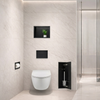 Schowek na szczotkę WC Balneo Wall Box Brush L Black Glass prawy do wbudowania w ścianę ze stali nierdzewnej